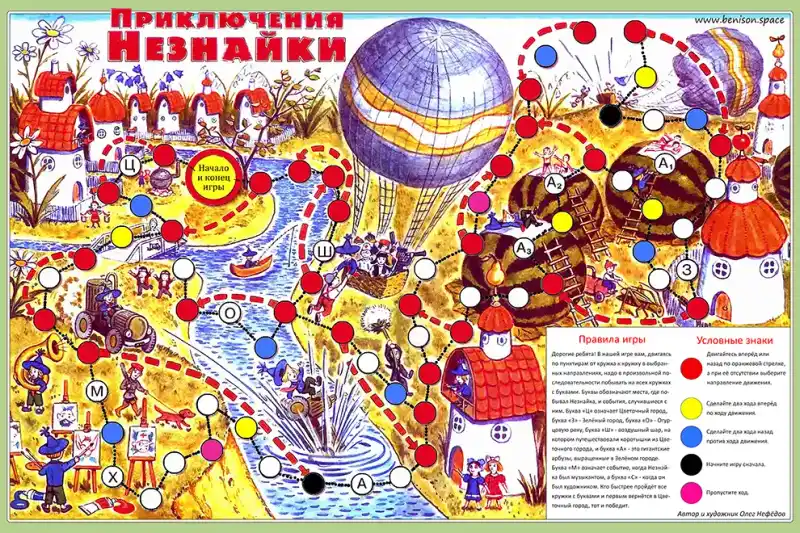 Приключения Незнайки (Нефёдов) настольная игра