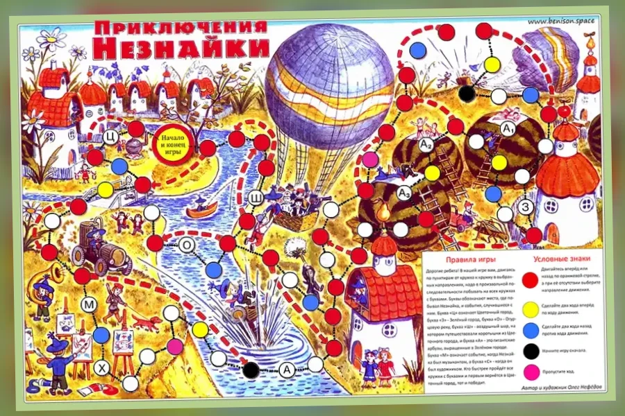 Приключения Незнайки (Нефёдов) настольная игра