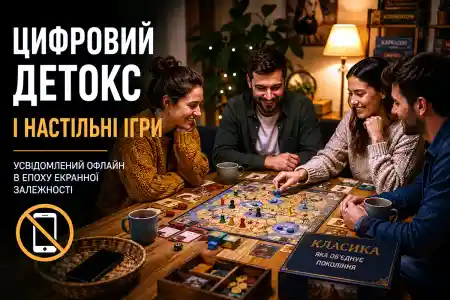 Цифровий детокс і настільні ігри: усвідомлений офлайн в епоху екранної залежності