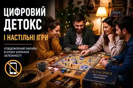Цифровий детокс і настільні ігри: усвідомлений офлайн в епоху екранної залежності