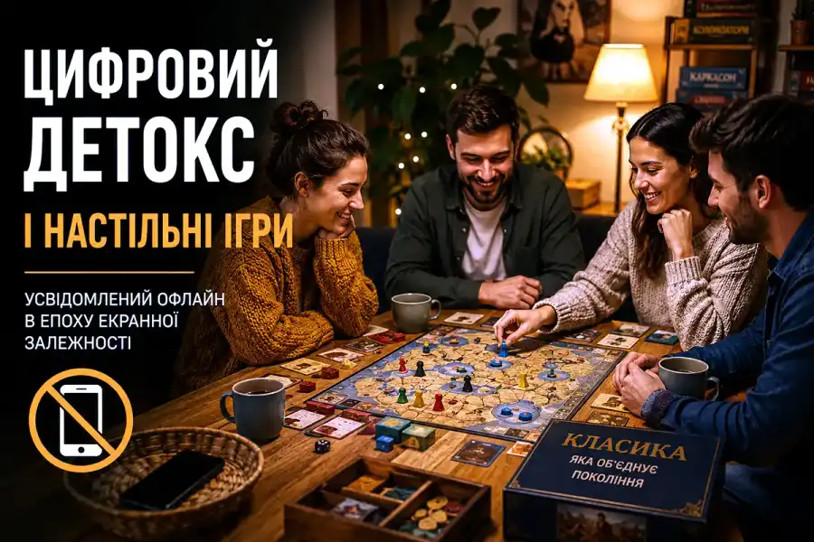 Цифровий детокс і настільні ігри: усвідомлений офлайн в епоху екранної залежності