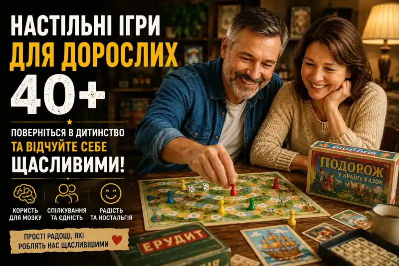 Настільні ігри для дорослих 40 плюс: поверніться в дитинство та відчуйте себе щасливими