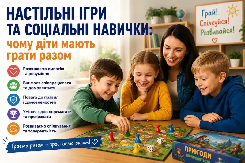 Настільні ігри та соціальні навички: чому діти мають грати разом