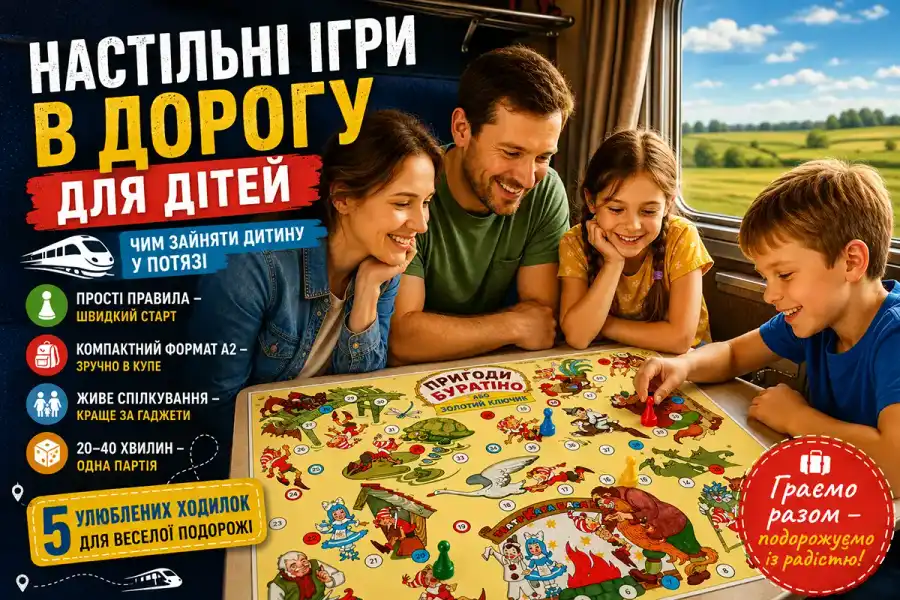 Настільні ігри в дорогу для дітей: чим зайняти дитину в поїзді
